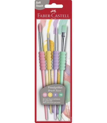 Sada 4 štětců Faber-Castell v pastelových barvách