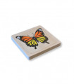 Viacvrstvové drevené puzzle "Životný cyklus motýľa" (20 dielov)