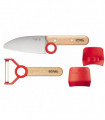 Detský kuchársky set červený, nôž a škrabka OPINEL