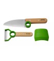 Dětský kuchařský set zelený, nůž a škrabka OPINEL