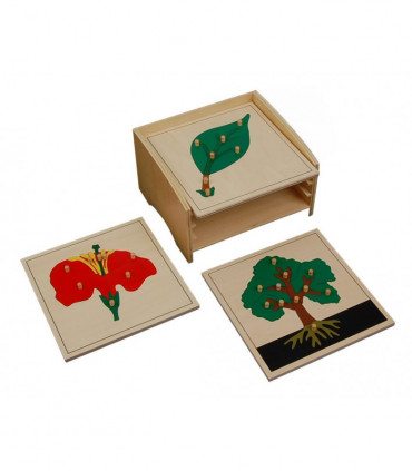 Montessori komoda na 3 botanické puzzle