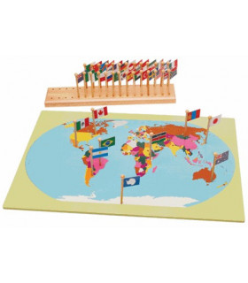 Montessori mapa sveta s vlajkami