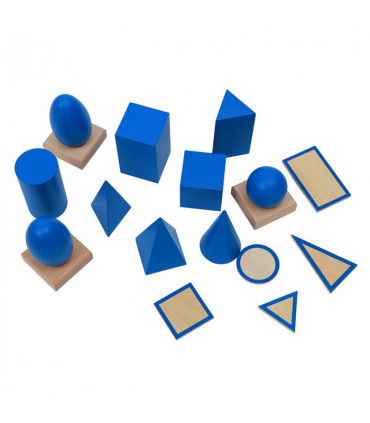 Montessori geometrické telesá, modré