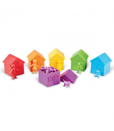 Farebné domčeky s rodinami