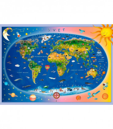 Detská mapa sveta/Cestujeme po SR, A3