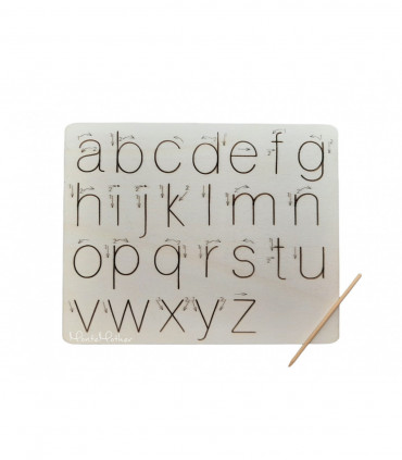 Grafomotorická tabuľka - malá tlačená abeceda