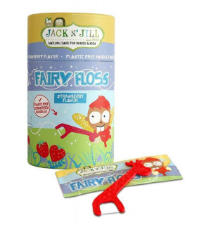 Zubná niť pre deti Fairy Floss 30ks (jahodová príchuť) Jack N' Jill