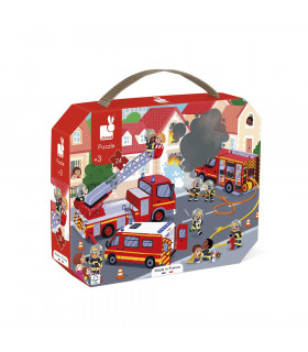 Požiarnici, puzzle v kufríku 24ks Janod